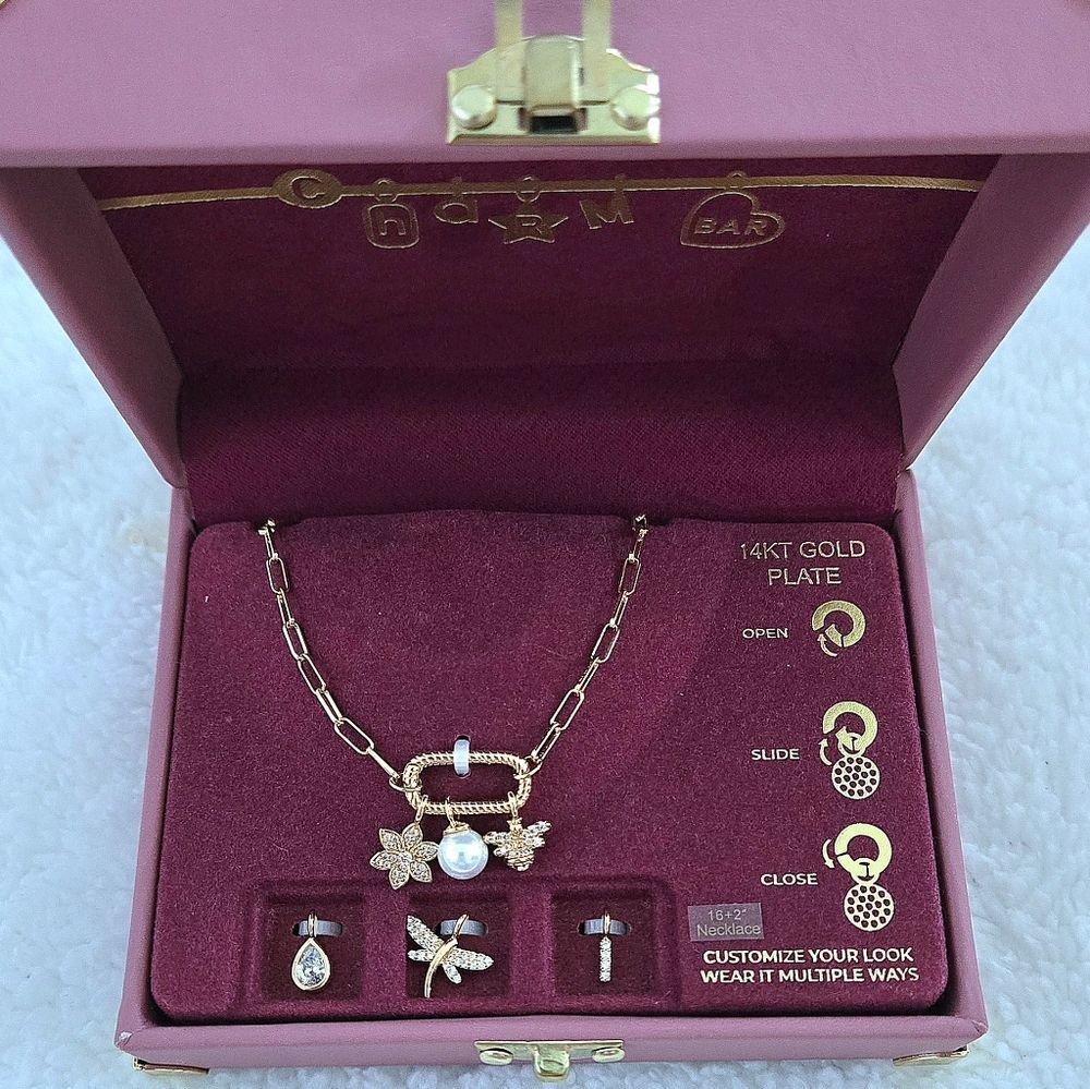 Charm Bar Interchangeable Whimsical🧚♀️ Charms Necklace - NIB